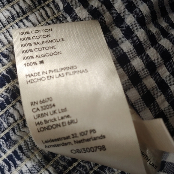 Anthropologie Maeve Blue Gingham Crop Top Size 8 - Picture 10 of 10